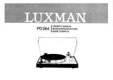 LUXMAN PD-284 AUTO LIFT DIRECT DRIVE TURNTABLE OWNER'S MANUAL 10 PAGES ENG DEUT FRANC