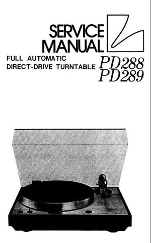 LUXMAN PD-288 PD-289 FULL AUTOMATIC DIRECT DRIVE TURNTABLE SERVICE MANUAL INC SCHEM DIAG PCBS AND PARTS LIST 16 PAGES ENG