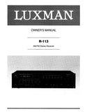 LUXMAN R-113 AM FM STEREO RECEIVER OWNER'S MANUAL INC CONN DIAG TRSHOOT GUIDE AND BLK DIAG 17 PAGES ENG