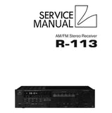 LUXMAN R-113 AM FM STEREO RECEIVER SERVICE MANUAL INC BLK DIAGS SCHEMS PCBS AND PARTS LIST 31 PAGES ENG