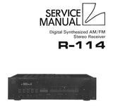 LUXMAN R-114 DIGITAL SYNTHESIZED AM FM STEREO RECEIVER SERVICE MANUAL INC BLK DIAGS WIRING DIAG SCHEMS PCBS AND PARTS LIST 30 PAGES ENG