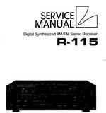 LUXMAN R-115 DIGITAL SYNTHESIZED AM FM STEREO RECEIVER SERVICE MANUAL INC BLK DIAGS SCHEMS PCBS AND PARTS LIST 47 PAGES ENG