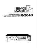 LUXMAN R-2040 AM FM STEREO DC TUNER AMP SERVICE MANUAL INC SCHEM DIAG PCBS AND PARTS LIST 17 PAGES ENG