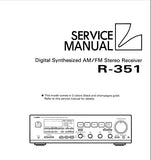 LUXMAN R-351 DIGITAL SYNTHESIZED AM FM STEREO RECEIVER SERVICE MANUAL INC BLK DIAGS SCHEMS PCBS AND PARTS LIST 54 PAGES ENG