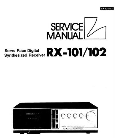 LUXMAN RX-101 RX-102 SERVO FACE DIGITAL SYNTHESIZED STEREO RECEIVER SERVICE MANUAL INC BLK DIAGS SCHEMS PCBS AND PARTS LIST 27 PAGES ENG