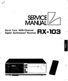 LUXMAN RX-103 SERVO FACE 90W CHANNEL DIGITAL SYNTHESIZED STEREO RECEIVER SERVICE MANUAL INC BLK DIAGS SCHEMS PCBS AND PARTS LIST 36 PAGES ENG