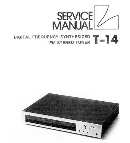 LUXMAN T-14 DIGITAL FREQUENCY SYNTHESIZED FM STEREO TUNER SERVICE MANUAL INC BLK DIAGS SCHEM DIAG PCBS AND PARTS LIST 16 PAGES ENG