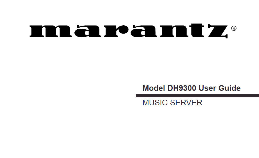 MARANTZ DH9300 MUSIC SERVER USER GUIDE 132 PAGES ENG FRANC DEUT ESP