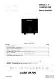 MARANTZ MA700 74MA500 MONO AMPLIFIER SERVICE MANUAL INC BLK DIAG PCBS SCHEM DIAGS AND PARTS LIST 16 PAGES ENG