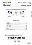MARANTZ PM-11S1 INTEGRATED AMPLIFIER SERVICE MANUAL INC BLK DIAG PCBS SCHEM DIAGS AND PARTS LIST 70 PAGES ENG