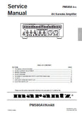 MARANTZ PM-580AVKmkII AV KARAOKE AMPLIFIER SERVICE MANUAL INC BLK DIAG PCBS SCHEM DIAGS AND PARTS LIST 30 PAGES ENG