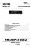 MARANTZ PM-63 PM-65 74PM-63 80PM-65 INTEGRATED STEREO AMPLIFIER SERVICE MANUAL INC BLK DIAG PCBS SCHEM DIAGS AND PARTS LIST 18 PAGES ENG