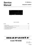 MARANTZ PM-80SE 74 PM-80 INTEGRATED STEREO AMPLIFIER SERVICE MANUAL INC BLK DIAG PCBS SCHEM DIAGS AND PARTS LIST 16 PAGES ENG