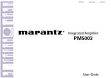 MARANTZ PM5003 INTEGRATED AMPLIFIER USER GUIDE 18 PAGES ENG