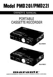 MARANTZ PMD201 PMD221 PORTABLE CASSETTE RECORDER OWNER'S MANUAL 7 PAGES ENG