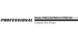 MARANTZ PMD330 PMD331 PMD340 CD PLAYER USER GUIDE 27 PAGES ENG