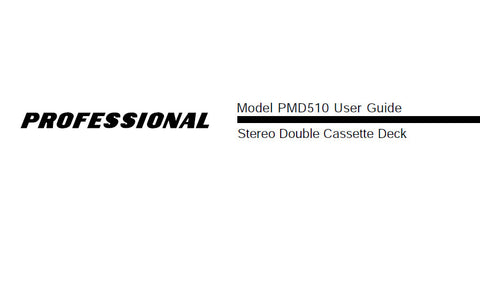 MARANTZ PMD510 STEREO DOUBLE CASSETTE DECK USER GUIDE 16 PAGES ENG