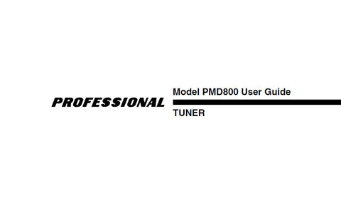 MARANTZ PMD800 PROFESSIONAL TUNER USER GUIDE 34 PAGES ENG