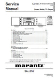 MARANTZ SA-15S1 SUPER AUDIO CD PLAYER SERVICE MANUAL INC BLK DIAG PCBS SCHEM DIAGS AND PARTS LIST 76 PAGES ENG