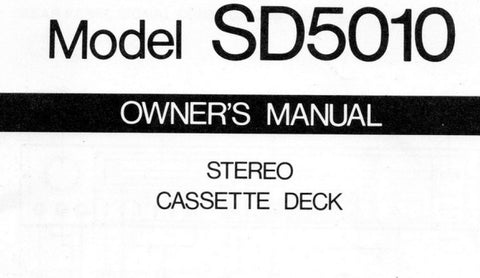 MARANTZ SD5010 STEREO CASSETTE DECK OWNER'S MANUAL INC SCHEM DIAG 15 PAGES ENG
