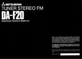 MITSUBISHI DA-F20 TUNER STEREO FM INSTRUCTIONS D'EMPLOI INC CONNEXIONS ET FONCTIONS SUR LA FACE ARRIERE ET TRSHOOT GUIDE 12 PAGES FRANC