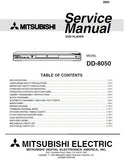MITSUBISHI DD-8050 DVD PLAYER SERVICE MANUAL INC BLK DIAGS WIRING DIAG PCBS SCHEM DIAGS AND PARTS LIST 47 PAGES ENG