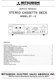 MITSUBISHI DT-12 STEREO CASSETTE DECK SERVICE MANUAL BOOK INC BLK DIAG WIRING DIAG PCBS SCHEM DIAG AND PARTS LIST 23 PAGES ENG