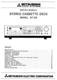 MITSUBISHI DT-35 STEREO CASSETTE DECK SERVICE MANUAL BOOK INC BLK DIAG WIRING DIAG PCBS SCHEM DIAGS AND PARTS LIST 40 PAGES ENG