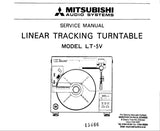 MITSUBISHI LT-5V LINEAR TRACKING TURNTABLE SERVICE MANUAL BOOK INC WIRING DIAG PCBS SCHEM DIAG AND PARTS LIST 18 PAGES ENG