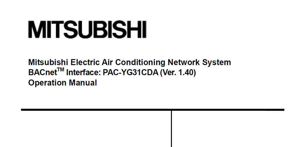MITSUBISHI PAC-YG31CDA AIR CONDITIONING NETWORK SYSTEM OPERATION MANUAL 46 PAGES ENG