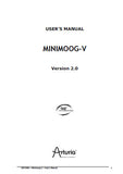 MOOG MINIMOOG-V ARTURIA VER 2.0 SYNTHESIZER USER'S MANUAL 89 PAGES ENG