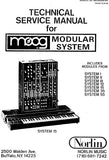 MOOG MODULAR SYSTEM SYNTHESIZER TECHNICAL SERVICE MANUAL INC SCHEM DIAGS 61 PAGES ENG