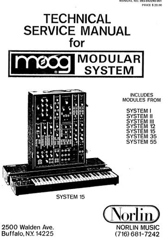 MOOG MODULAR SYSTEM SYNTHESIZER TECHNICAL SERVICE MANUAL INC SCHEM DIAGS 61 PAGES ENG