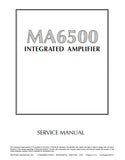 McINTOSH MA6500 INTEGRATED AMPLIFIER SERVICE MANUAL INC BLK DIAG PCBS SCHEM DIAGS AND PARTS LIST 34 PAGES ENG