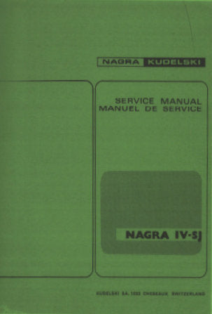 NAGRA IV-SJ REEL TO REEL TAPE RECORDER SERVICE MANUAL 11 PAGES ENG FRANC