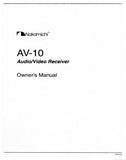 NAKAMICHI AV-10 AV RECEIVER OWNER'S MANUAL 38 PAGES ENG