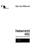 NAKAMICHI 482 DISCRETE HEAD STEREO CASSETTE TAPE DECK SERVICE MANUAL INC BLK DIAGS WIRING DIAG SCHEM DIAGS PCBS AND PARTS LIST 67 PAGES ENG