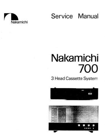 NAKAMICHI 700 3 HEAD STEREO CASSETTE SYSTEM SERVICE MANUAL INC BLK DIAGS SCHEMS PCBS AND PARTS LIST 106 PAGES ENG