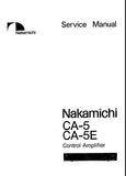 NAKAMICHI CA-5 CA-5E STEREO CONTROL AMP SERVICE MANUAL INC BLK DIAG WIRING DIAG SCHEM DIAG PCBS AND PARTS LIST 15 PAGES ENG