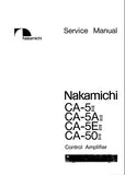 NAKAMICHI CA-5ii CA-5Aii CA-5Eii CA-50ii STEREO CONTROL AMP SERVICE MANUAL INC BLK DIAG WIRING DIAG SCHEM DIAG PCBS AND PARTS LIST 28 PAGES ENG