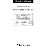 NAKAMICHI SOUNDSPACE 10 11 12 21 STEREO MUSIC SYSTEM REMOTE CONTROL SERVICE MANUAL INC BLK DIAG WIRING DIAG SCHEM DIAG AND PARTS LIST 13 PAGES ENG