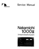 NAKAMICHI 1000ii 3 HEAD STEREO CASSETTE SYSTEM SERVICE MANUAL INC BLK DIAGS SCHEMS PCBS AND PARTS LIST 94 PAGES ENG