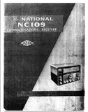 NATIONAL NC-109 COMMUNICATIONS RECEIVER INSTRUCTION MANUAL INC SCHEM DIAG SAND PARTS LIST 16 PAGES ENG