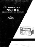 NATIONAL NC-188 COMMUNICATIONS RECEIVER INSTALLATION OPERATION AND SERVICE MANUAL INC SCHEM DIAG AND PARTS LIST 12 PAGES ENG