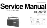 NATIONAL RF-3700 FM AM PORTABLE RADIO SERVICE MANUAL INC SCHEM DIAGS WIRING CONN DIAG AND PARTS LIST 18 PAGES ENG