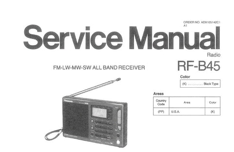 NATIONAL RF-B45 FM LW MW SW ALL BAND RECEIVER SERVICE MANUAL INC SCHEM DIAG BLK DIAG AND PARTS LIST 15 PAGES ENG