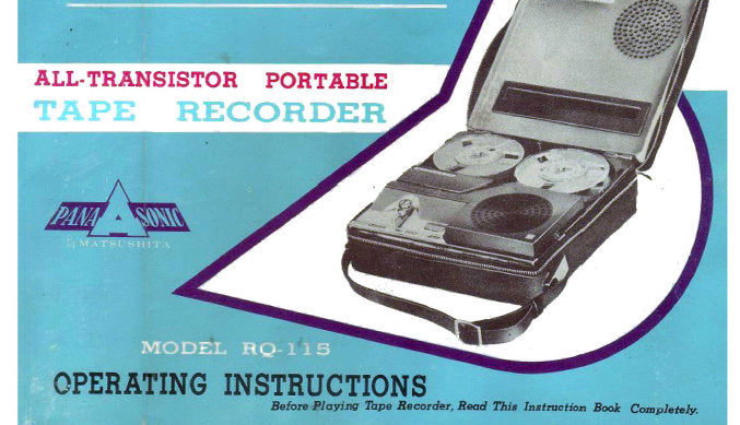 NATIONAL RQ-115 PORTABLE REEL TO REEL TAPE RECORDER OPERATING INSTRUCTIONS INC CONN DIAGS AND SCHEM DIAG 20 PAGES ENG