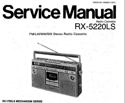 NATIONAL RX-5220LS FM LW MW SW STEREO RADIO CASSETTE SERVICE MANUAL INC BLK DIAG SCHEM DIAGS PCB'S AND PARTS LIST 24 PAGES ENG