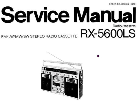 NATIONAL RX-5600LS FM LW MW SW STEREO RADIO CASSETTE SERVICE MANUAL INC BLK DIAG SCHEM DIAGS PCB'S WIRING CONN DIAG AND PARTS LIST 28 PAGES ENG