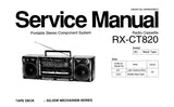 NATIONAL RX-CT820 PORTABLE STEREO COMPONENT SYSTEM SERVICE MANUAL INC SCHEM DIAG PCB'S WIRE CONN DIAG AND PARTS LIST 27 PAGES ENG